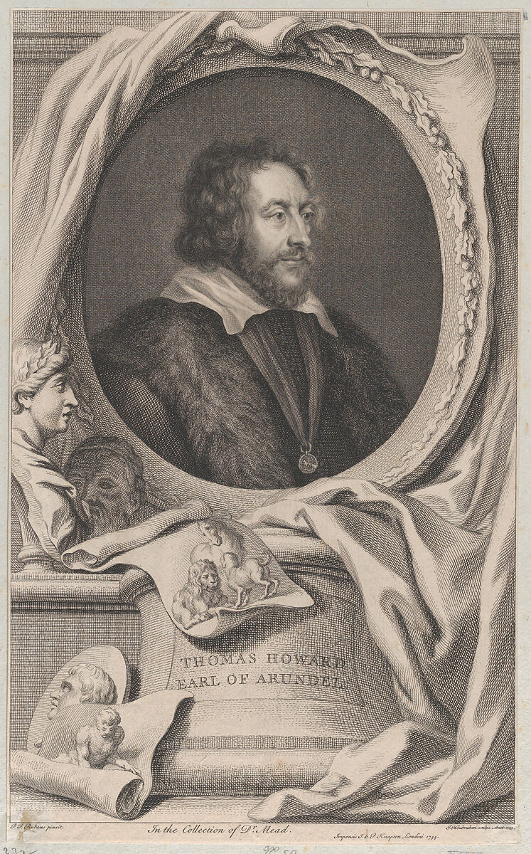 Portrait of Thomas Howard, Earl of Arundel and Surrey, Jacob Houbraken (Dutch, Dordrecht 1698–1780 Amsterdam), Etching and engraving 
