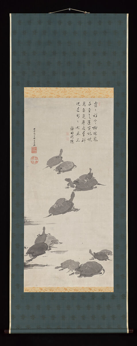 Turtles, Painting by Itō Jakuchū (Japanese, 1716–1800), Hanging scroll; ink on paper, Japan
