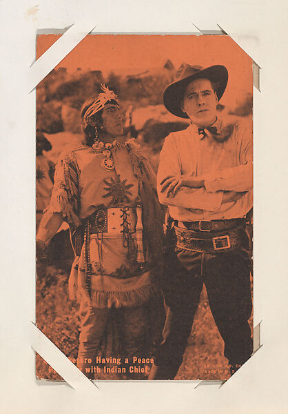 George Chesbro Having a Peace Powwow from Western Stars or Scenes Exhibit Cards series (W412), Exhibit Supply Company, Commercial color photolithograph 