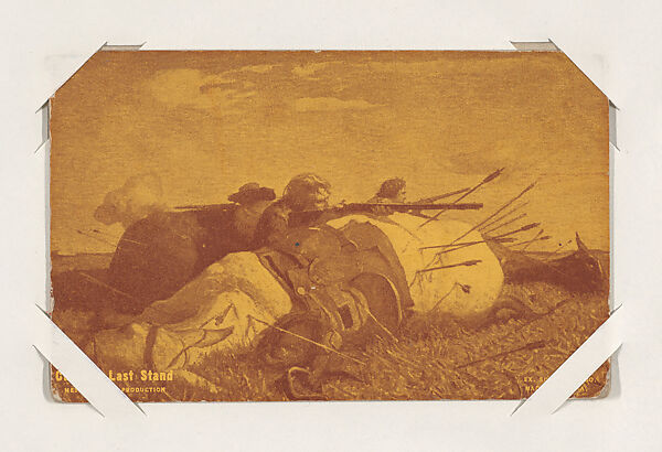 Custer's Last Stand from Indians and Western Historical Scenes series (W417), Exhibit Supply Company, Commercial color photolithograph 