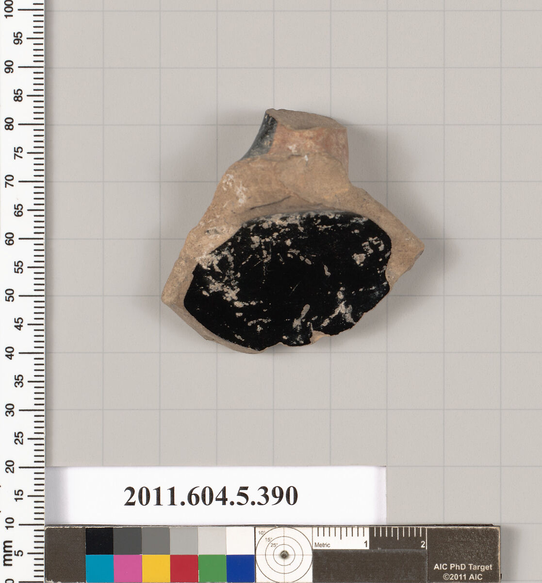 Terracotta fragment of a kylix (drinking cup), Terracotta, Greek, Attic