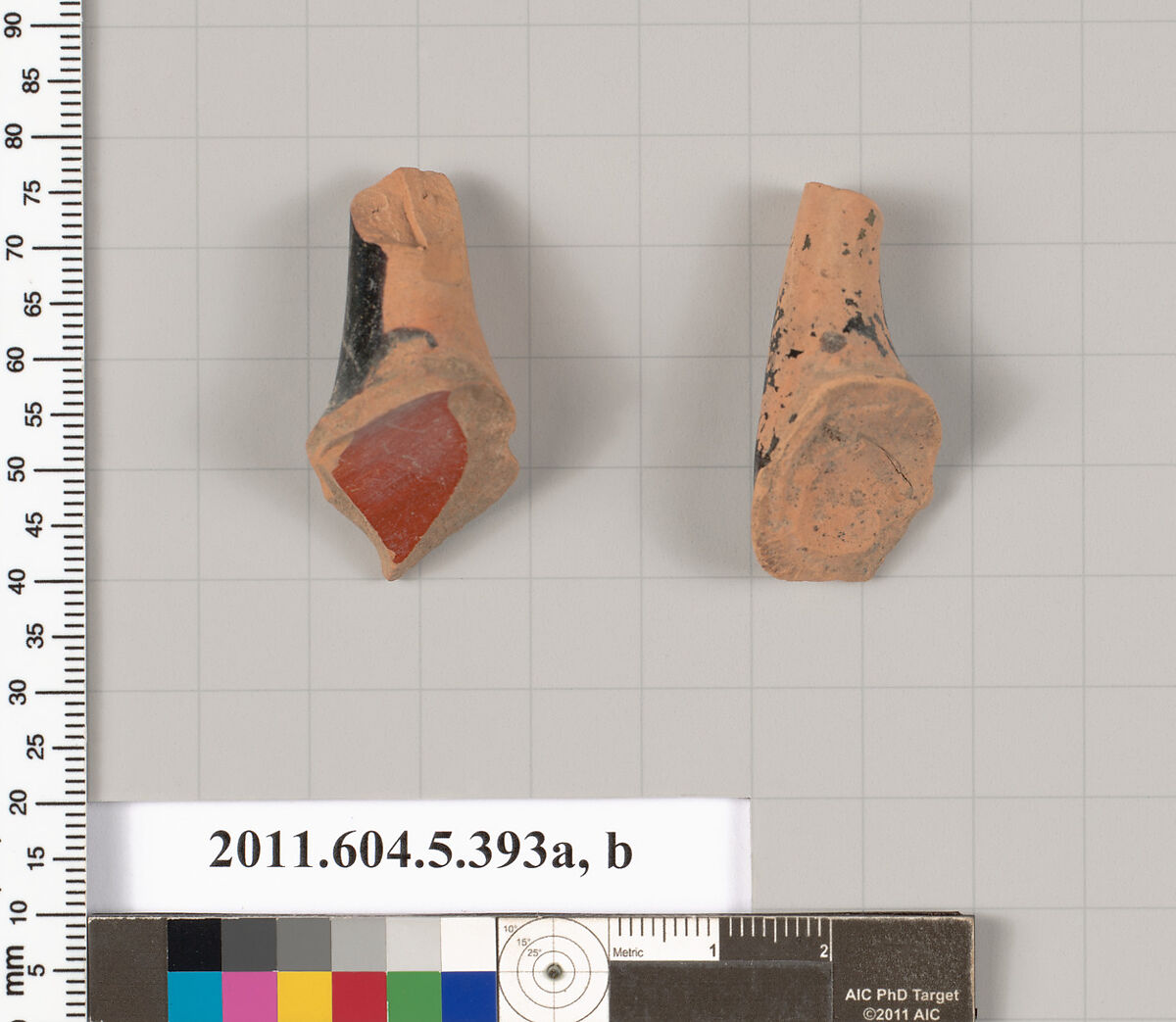 Terracotta fragments of kylikes (drinking cups), Terracotta, Greek, Attic