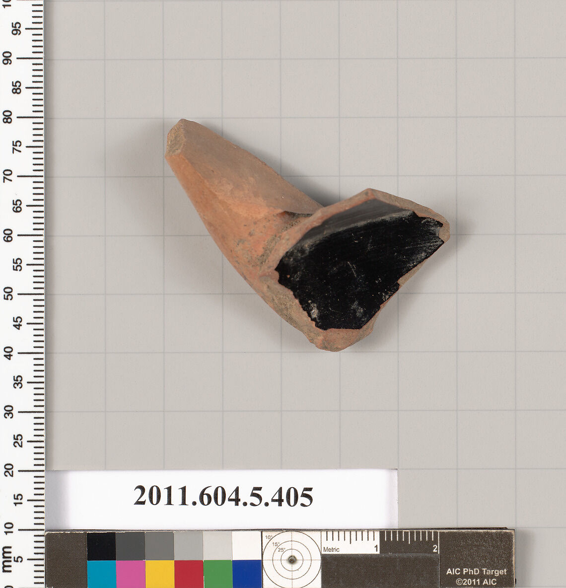 Terracotta fragment of a kylix (drinking cup), Terracotta, Greek, Attic