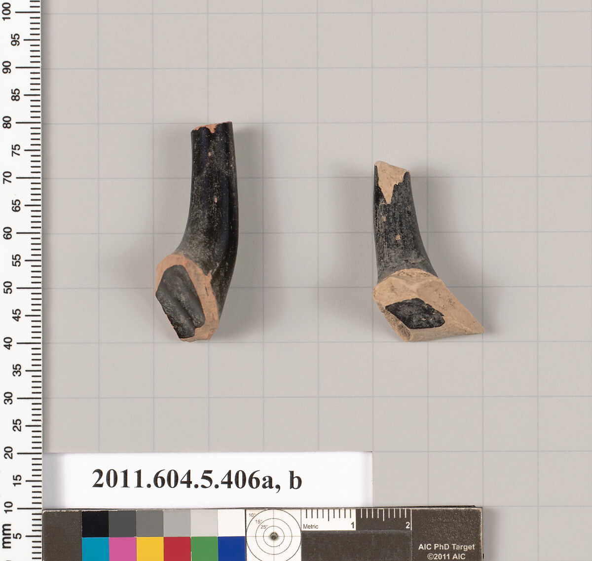 Terracotta fragments of kylikes (drinking cups), Terracotta, Greek, Attic