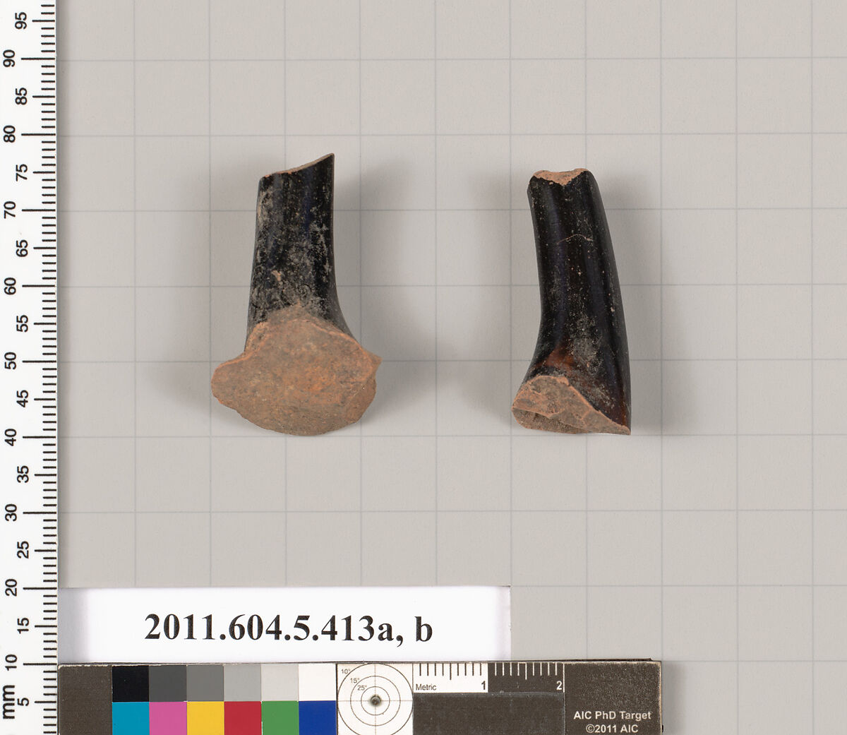 Terracotta fragments of kylikes (drinking cups), Terracotta, Greek, Attic