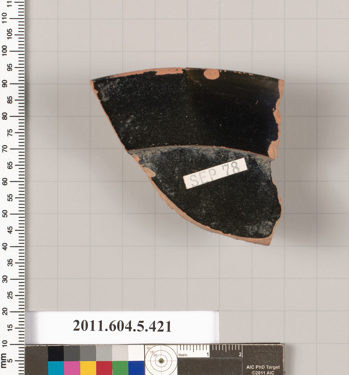Terracotta rim fragment of a kylix (drinking cup), Terracotta, Greek, Attic