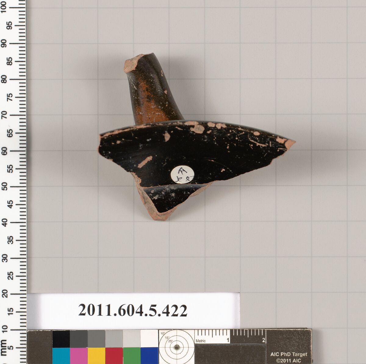 Terracotta rim fragment of a kylix (drinking cup), Terracotta, Greek, Attic