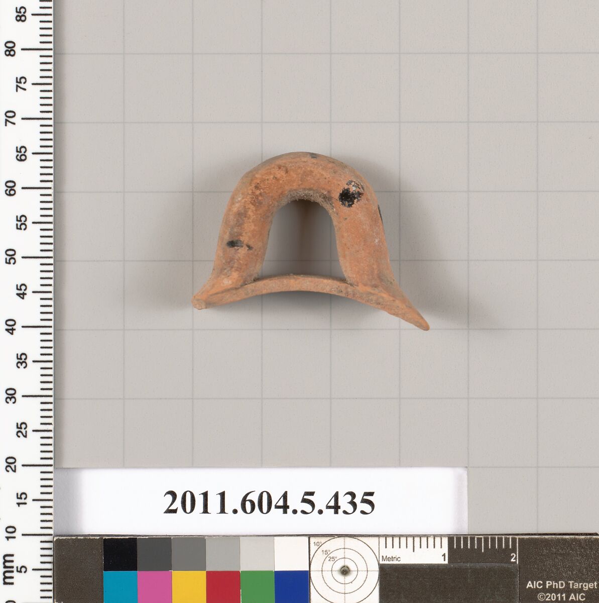 Terracotta rim fragment of a kylix (drinking cup), Terracotta, Greek, Attic