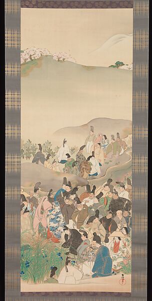 The Thirty-six Poetic Immortals, Kamisaka Sekka (Japanese, 1866–1942), Hanging scroll; ink and color on paper, Japan 