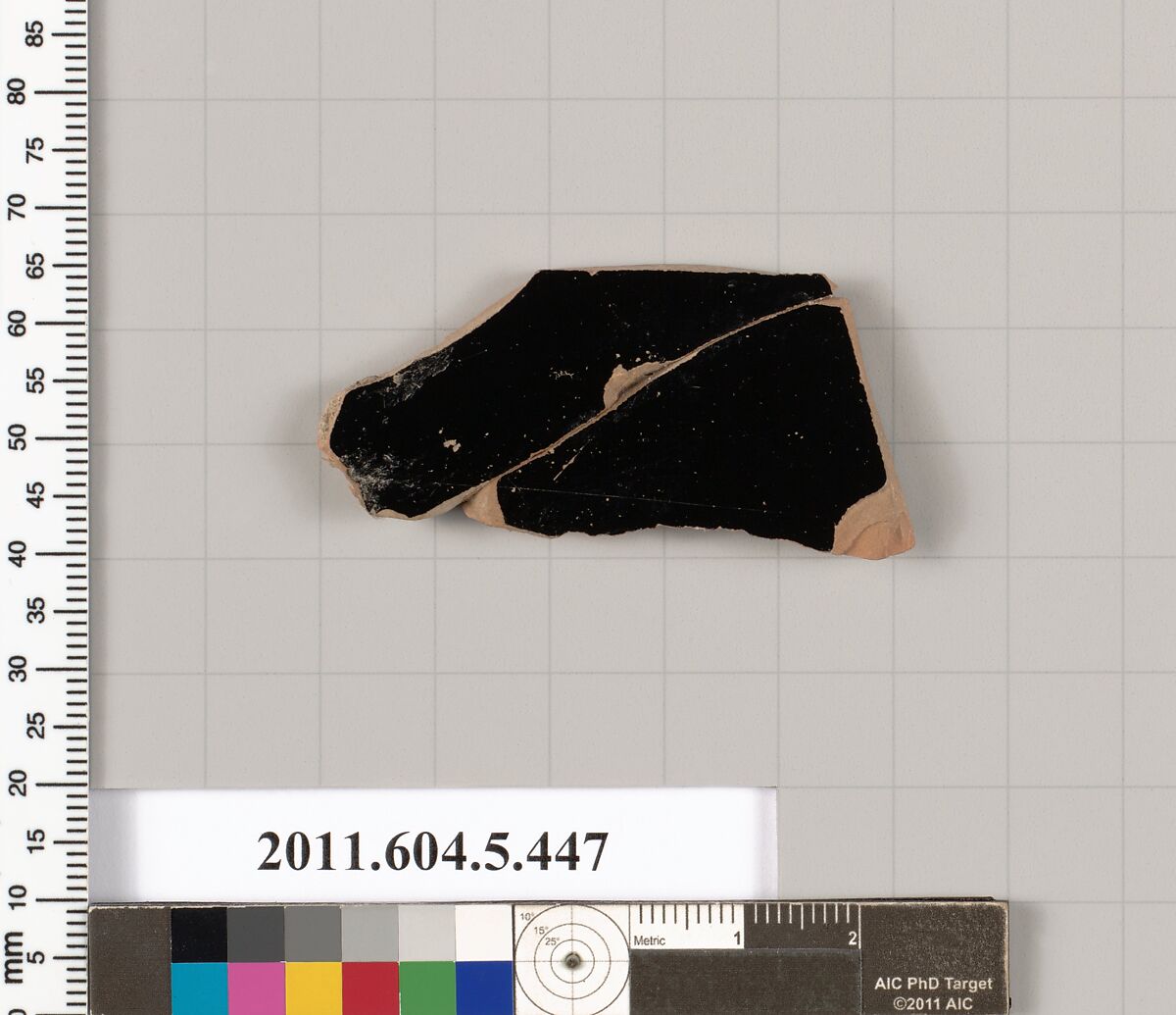 Terracotta fragment of a kylix (drinking cup), Terracotta, Greek, Attic