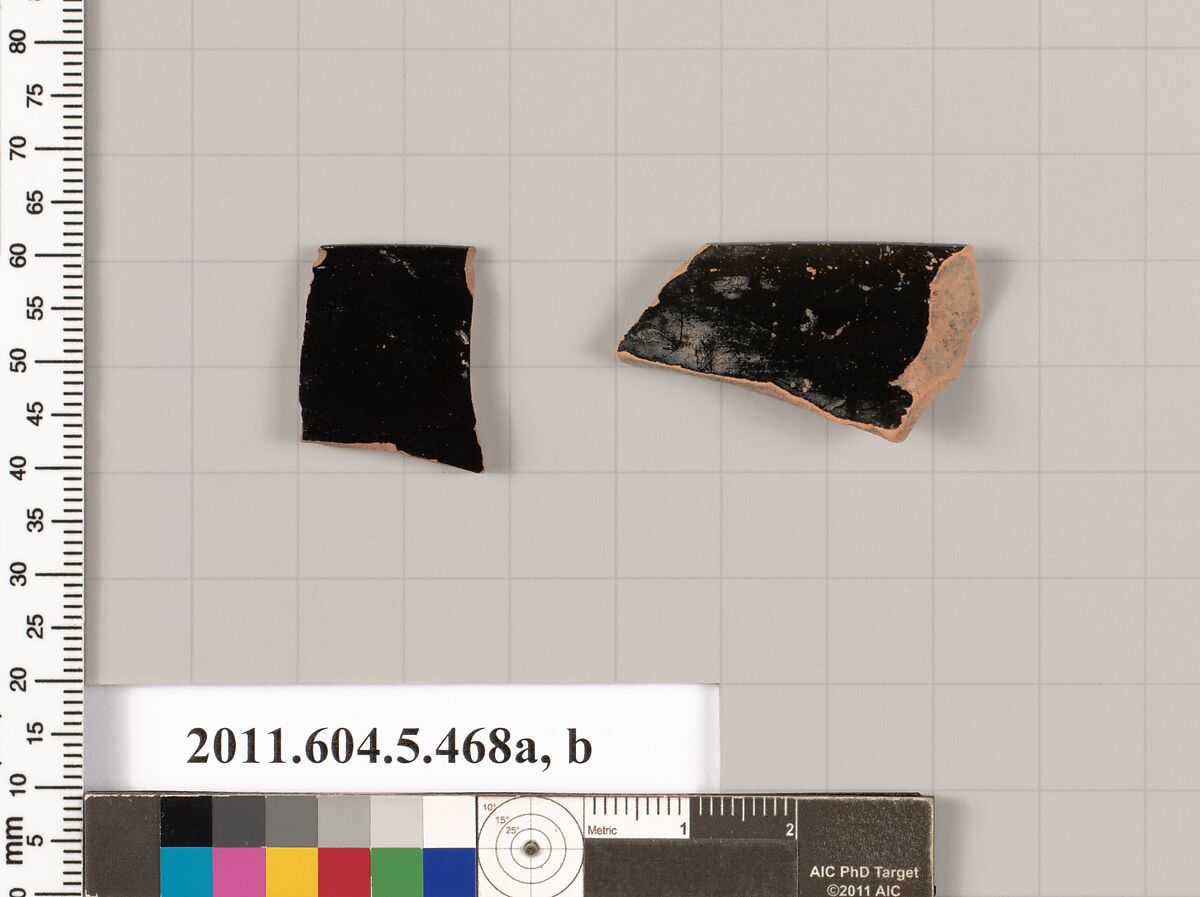 Terracotta rim fragments of kylikes (drinking cups), Terracotta, Greek, Attic