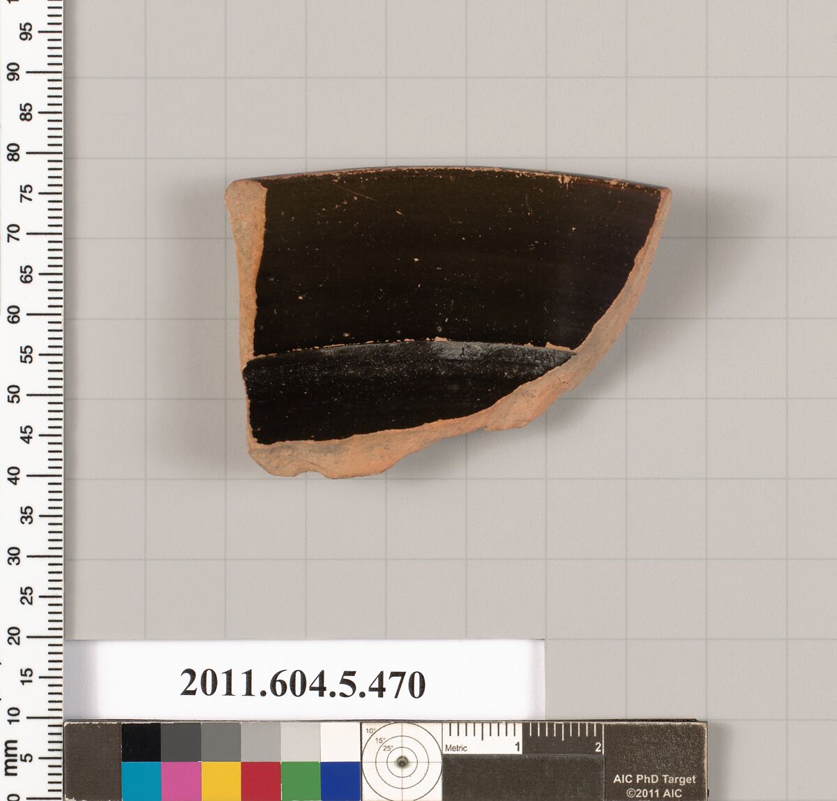 Terracotta rim fragment of a kylix (drinking cup), Terracotta, Greek, Attic