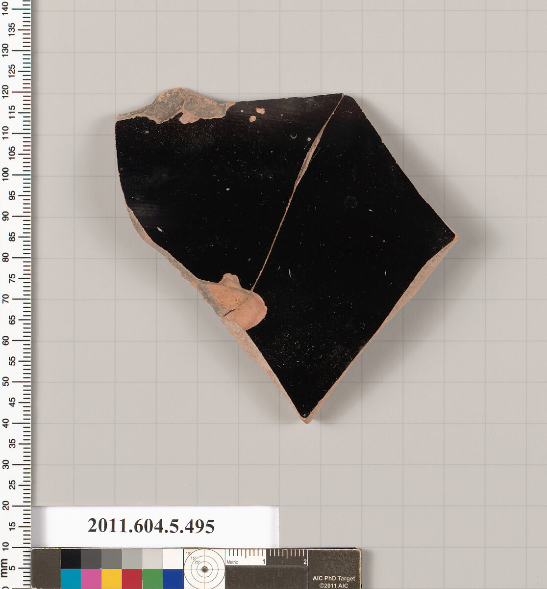 Terracotta fragment of a kylix (drinking cup), Terracotta, Greek, Attic