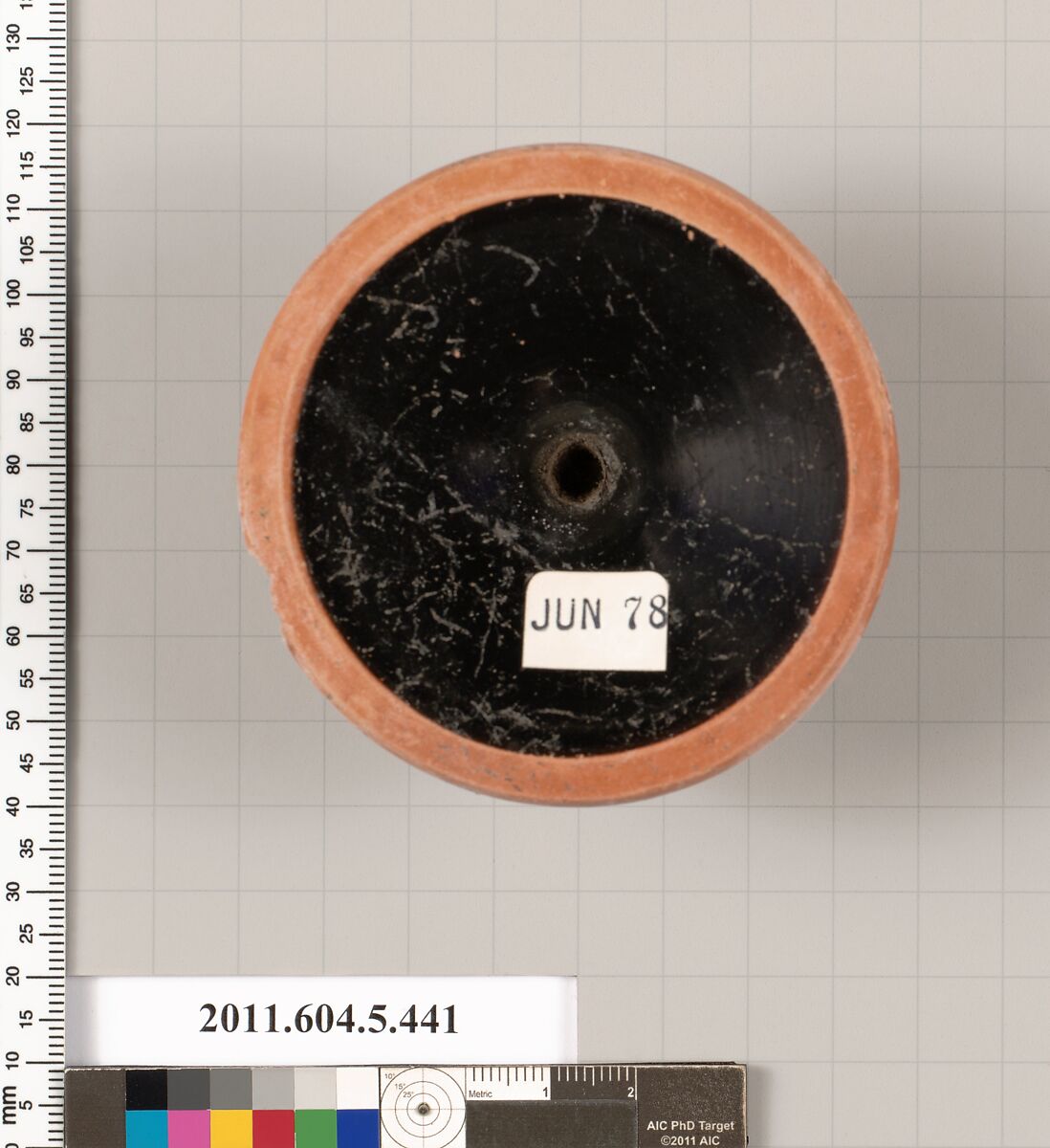 Terracotta fragment of a kylix (drinking cup), Terracotta, Greek, Attic