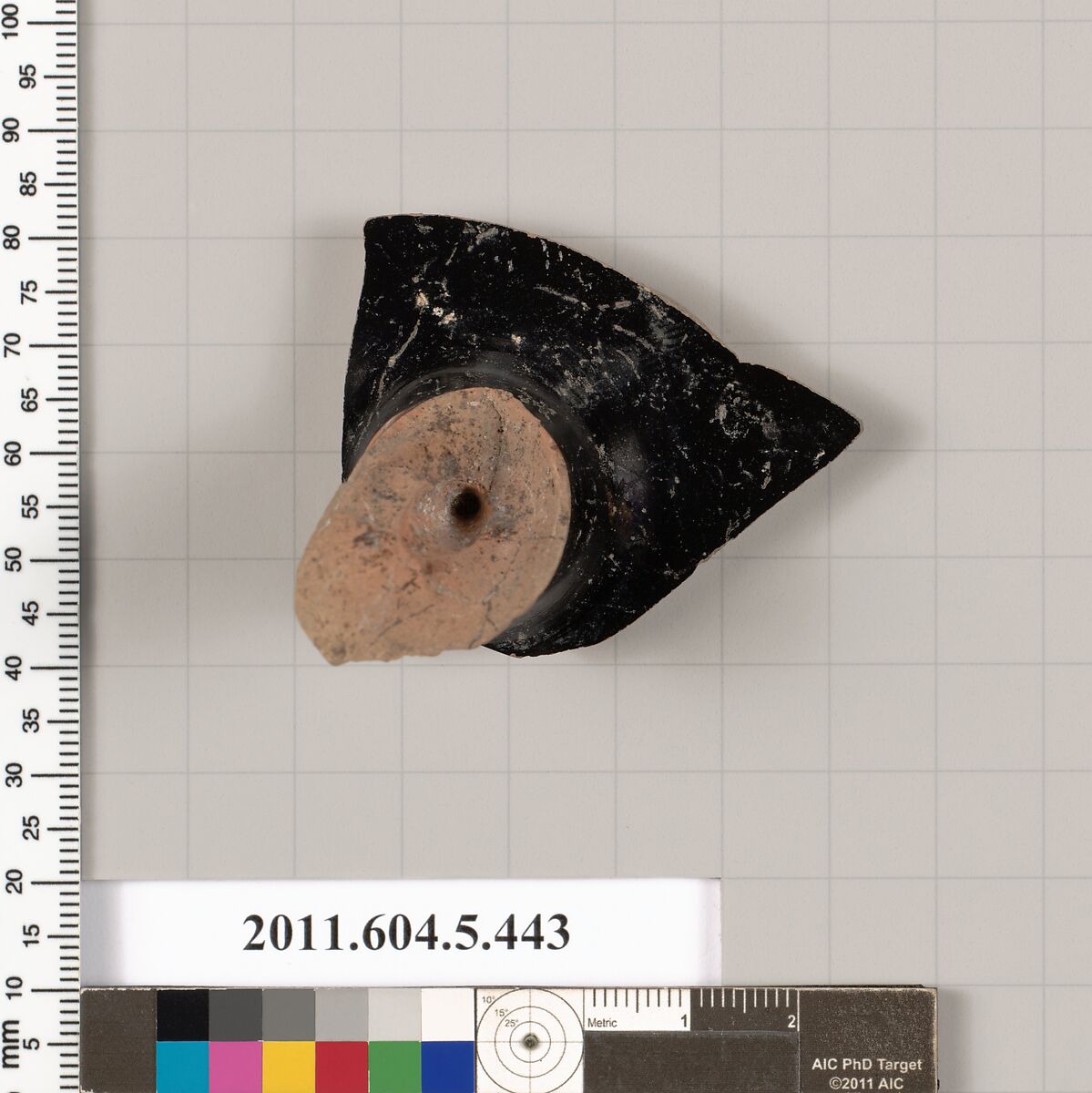 Terracotta fragment of a kylix (drinking cup), Terracotta, Greek, Attic