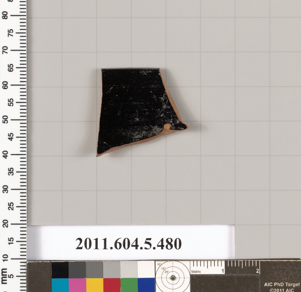 Terracotta rim fragment of a kylix (drinking cup), Terracotta, Greek, Attic