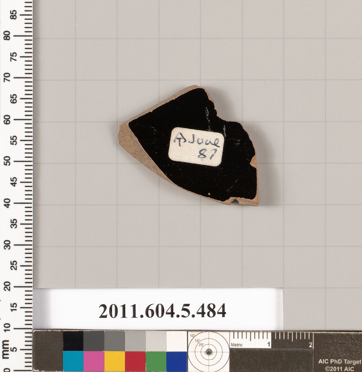 Terracotta fragment of a kylix (drinking cup), Terracotta, Greek, Attic