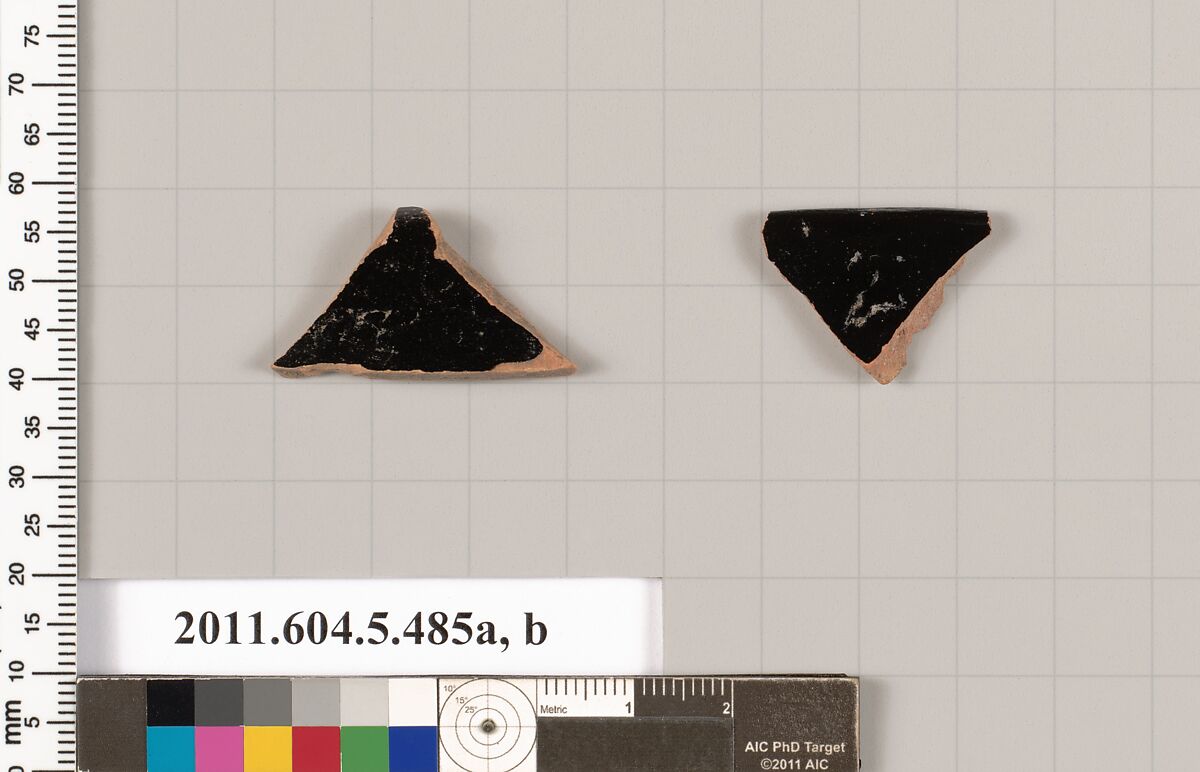 Terracotta rim fragments of kylikes (drinking cups), Terracotta, Greek, Attic