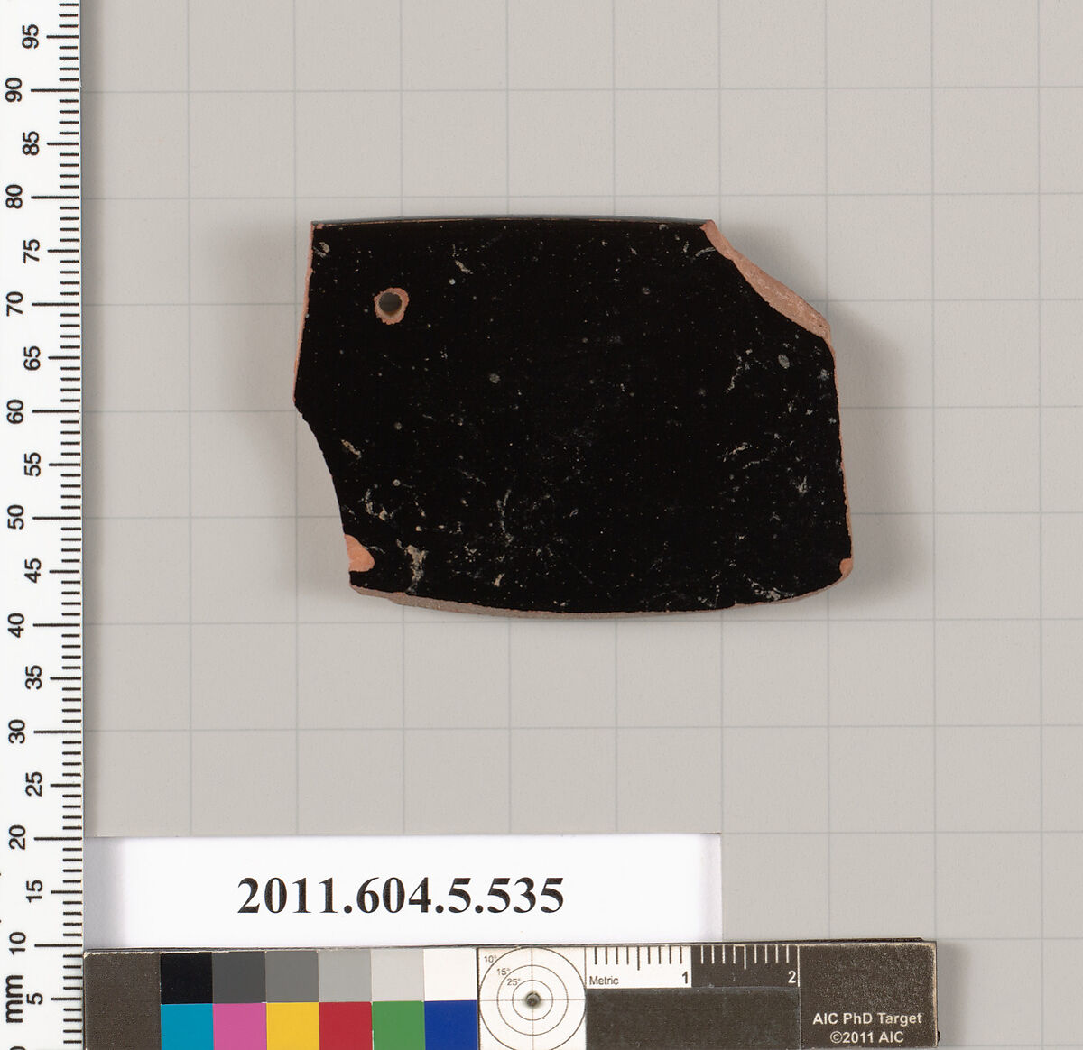 Terracotta rim fragment of a kylix (drinking cup), Terracotta, Greek, Attic