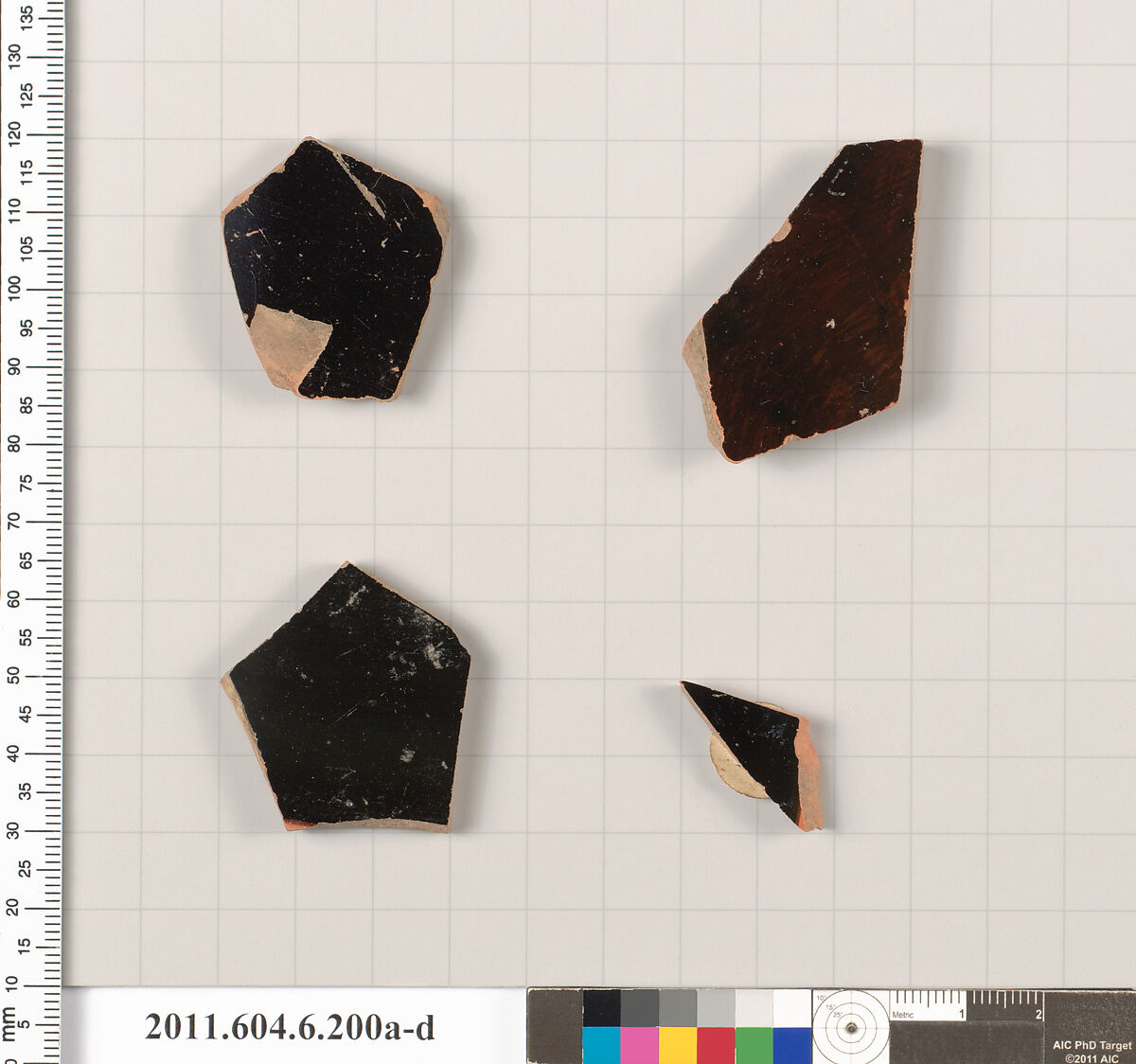 Terracotta fragments of skyphoi (deep drinking cups), Terracotta, Greek, Attic