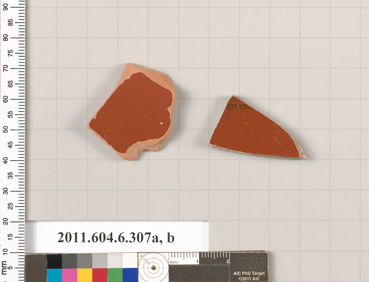 Terracotta fragments of open shapes, Terracotta, Greek, Attic