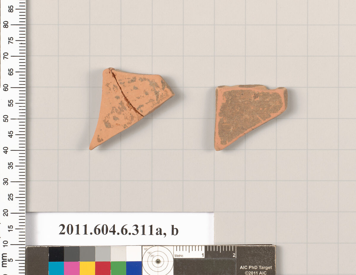 Terracotta fragments of closed shapes, Terracotta, Greek, Attic