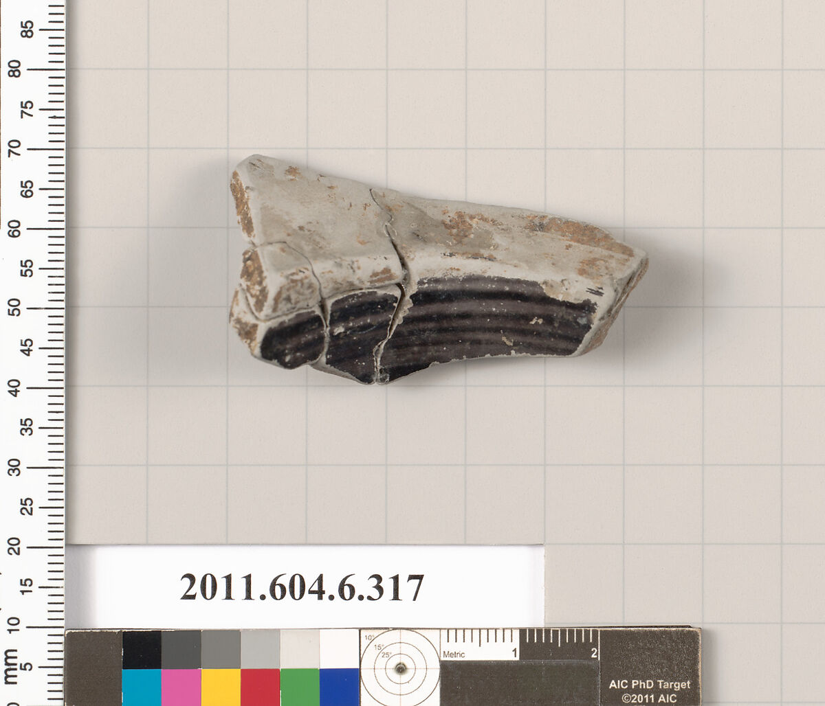 Terracotta fragment of an undetermined shape, Terracotta, Greek, Attic