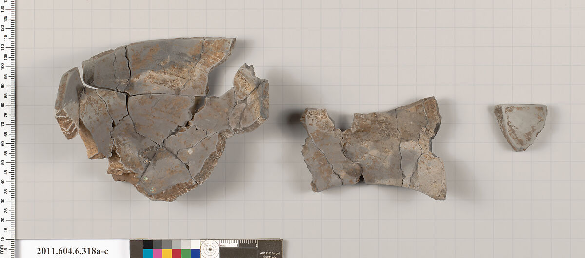 Terracotta fragments of an undetermined shape, Terracotta, Greek, Attic