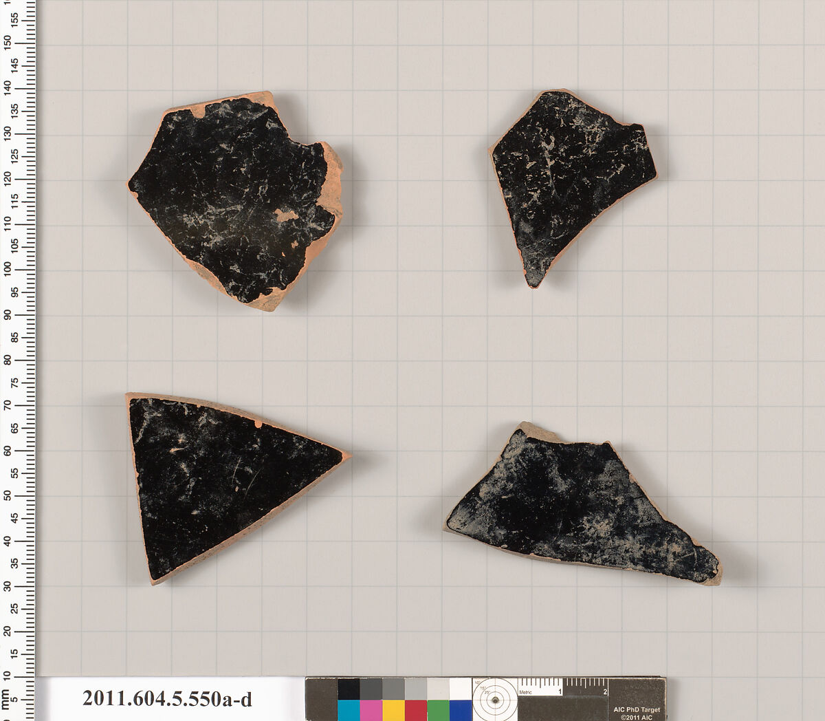 Terracotta fragments of kylikes (drinking cups), Terracotta, Greek, Attic