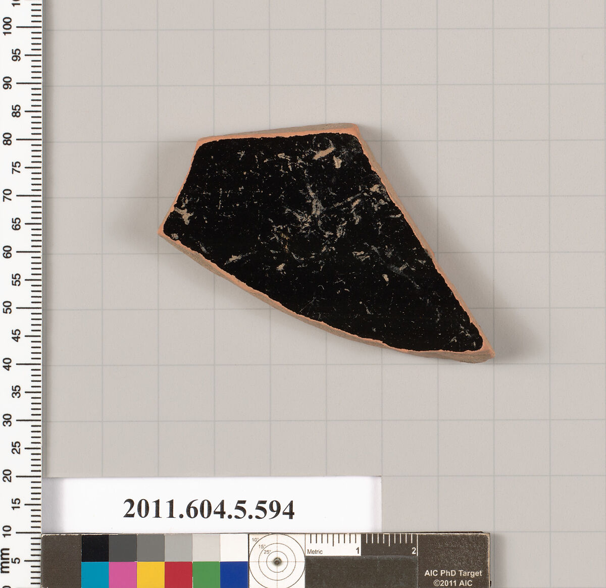 Terracotta fragment of a kylix (drinking cup), Terracotta, Greek, Attic