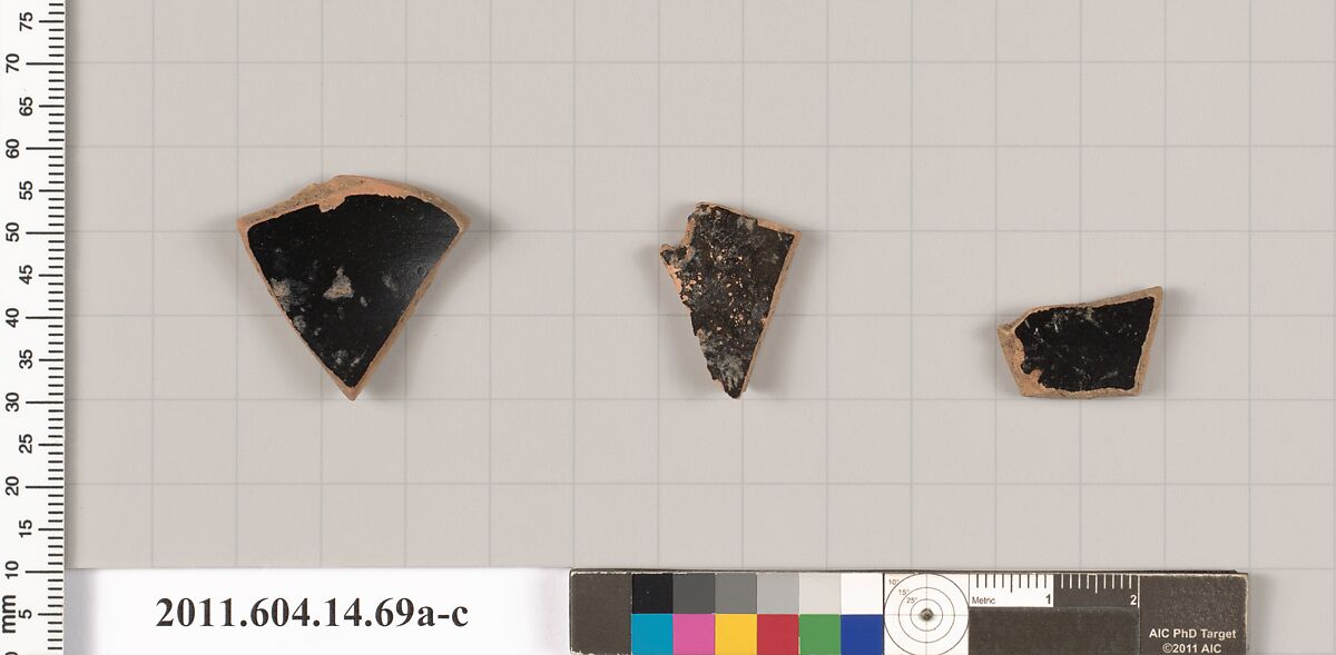 Terracotta fragments of kylikes (drinking cups), Terracotta, Unknown fabric