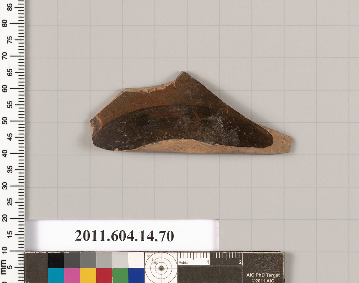 Terracotta fragment of a kylix (drinking cup), Terracotta, Unknown fabric