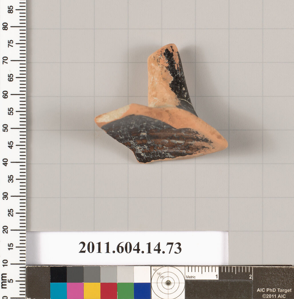 Terracotta fragment of a kylix (drinking cup), Terracotta, Unknown fabric