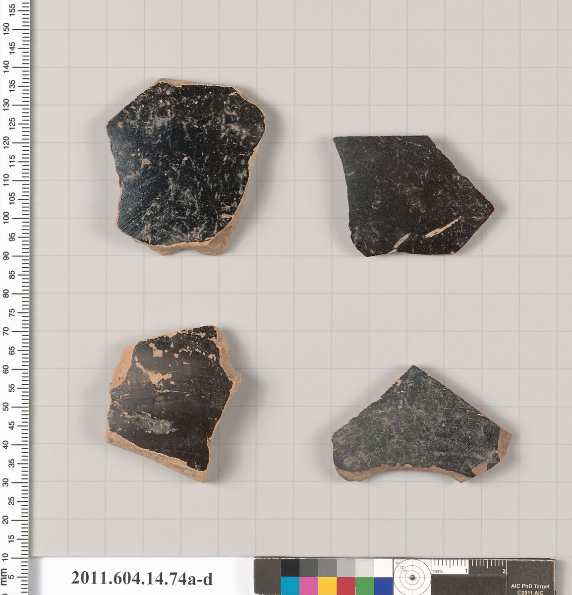 Terracotta fragments of kylikes (drinking cups), Terracotta, Unknown fabric 