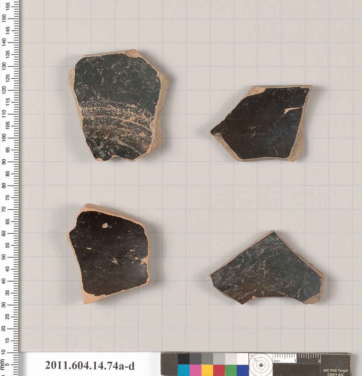 Terracotta fragments of kylikes (drinking cups), Terracotta, Unknown fabric