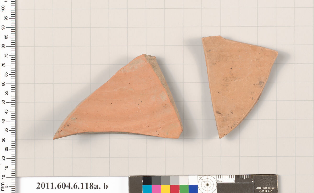 Terracotta fragments of closed shapes, Terracotta, Greek, Attic
