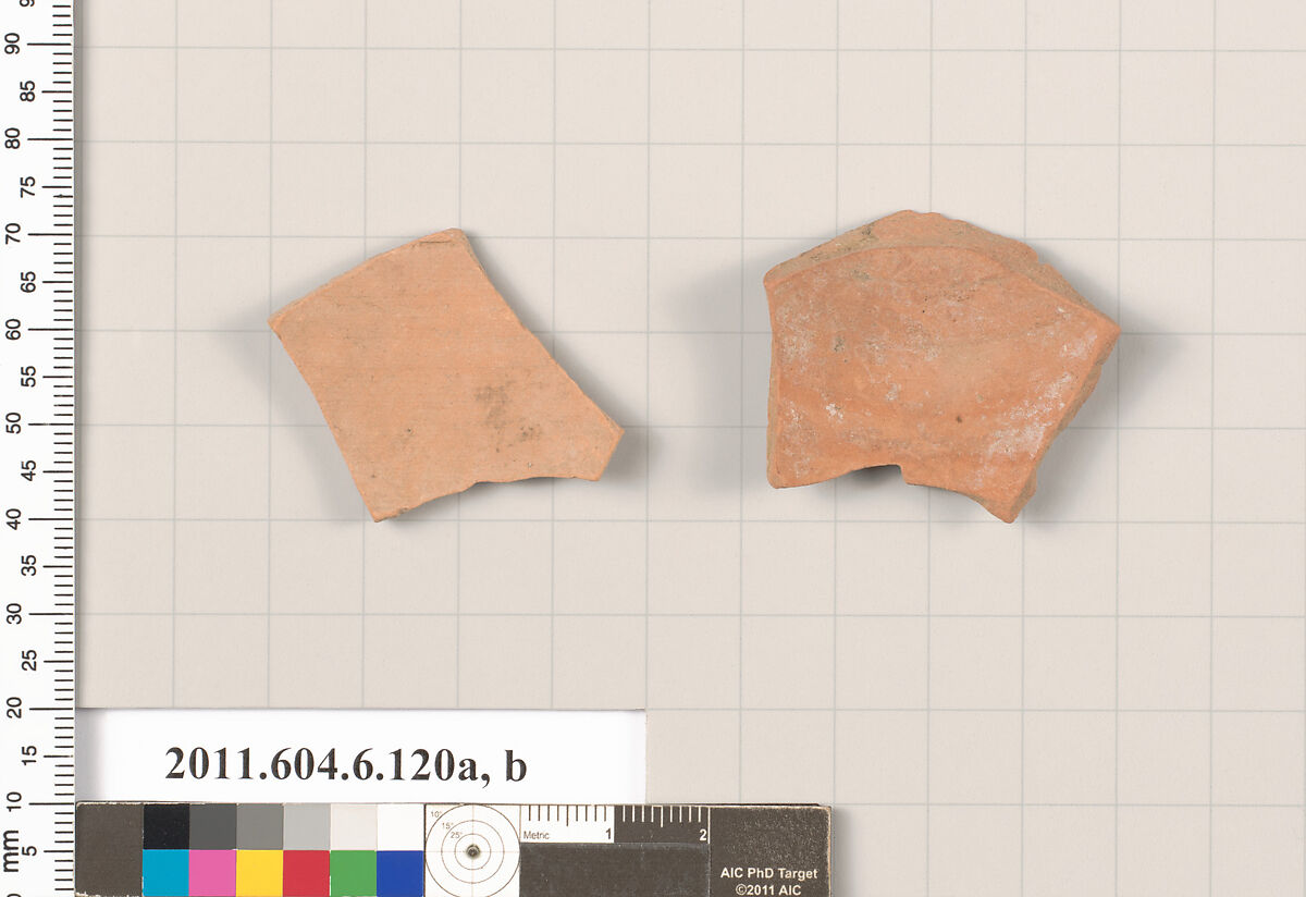 Terracotta fragments of closed shapes, Terracotta, Greek, Attic