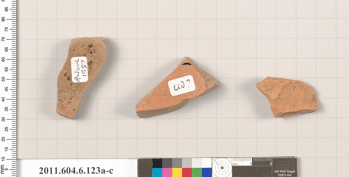 Terracotta fragments of closed shapes, Terracotta, Greek, Attic
