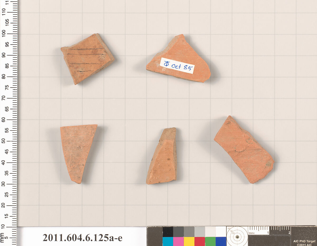 Terracotta fragments of closed shapes, Terracotta, Greek, Attic