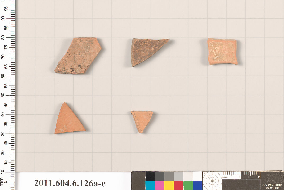 Terracotta fragments of closed shapes, Terracotta, Greek, Attic