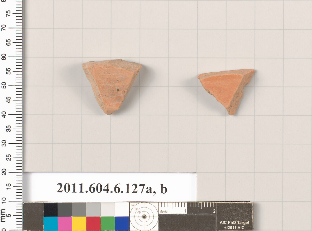 Terracotta fragments of closed shapes, Terracotta, Greek, Attic