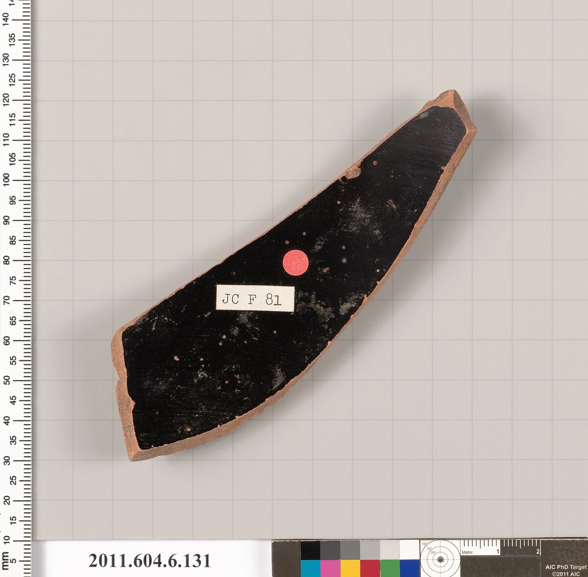 Terracotta fragment of an open shape, Terracotta, Greek, Attic