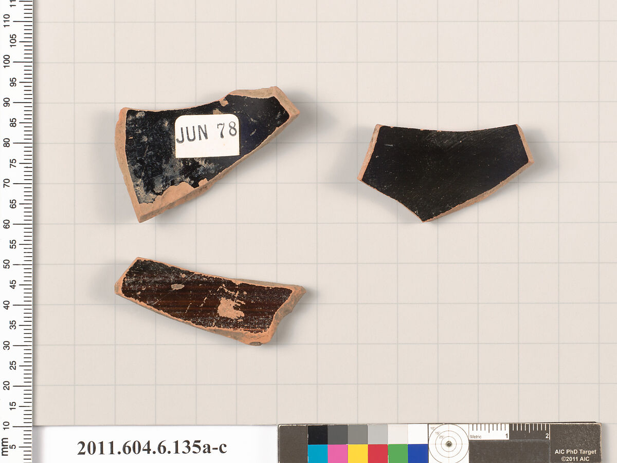 Terracotta fragments of open shapes, Terracotta, Greek, Attic