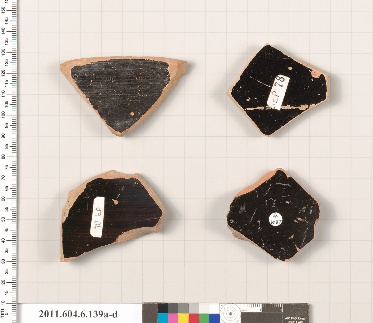 Terracotta fragments of open shapes, Terracotta, Greek, Attic