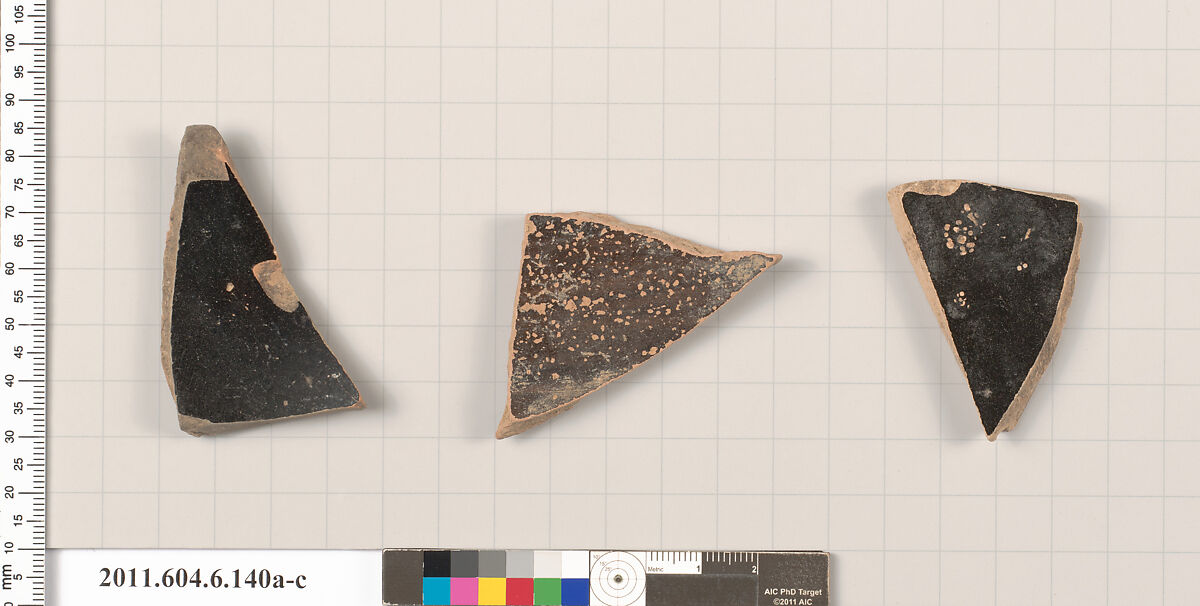Terracotta fragments of open shapes, Terracotta, Greek, Attic