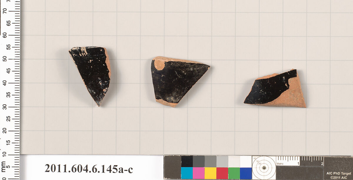 Terracotta fragments of open shapes, Terracotta, Greek, Attic 