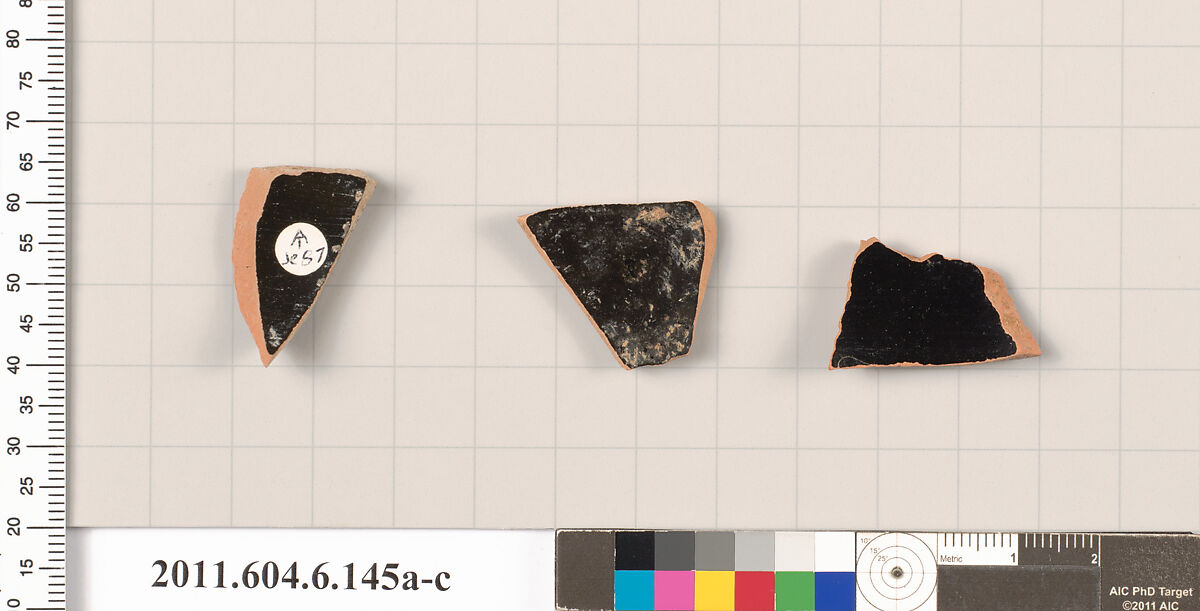 Terracotta fragments of open shapes, Terracotta, Greek, Attic
