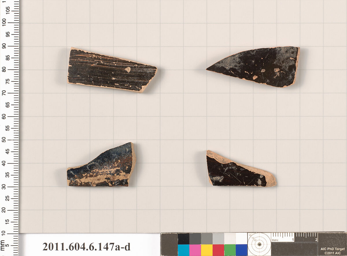 Terracotta fragments of open shapes, Terracotta, Greek, Attic 