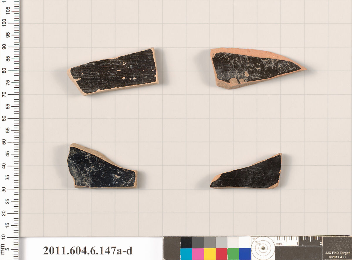 Terracotta fragments of open shapes, Terracotta, Greek, Attic