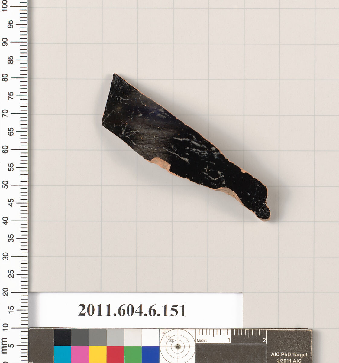 Terracotta fragment of an undetermined shape, Terracotta, Greek, Attic